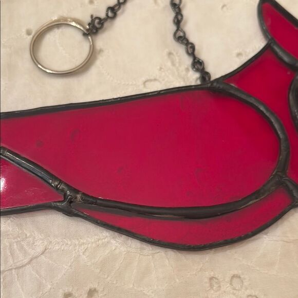 Red and Black Glass Art Bird - Picture 3 of 7